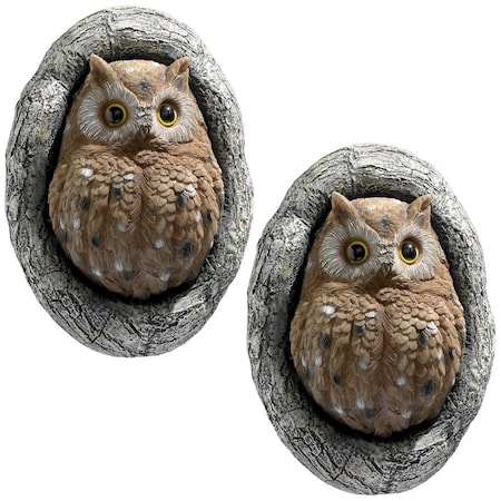 Design Toscano Octavius Knothole Owl Tree Sculptures, PK 2 QM927344